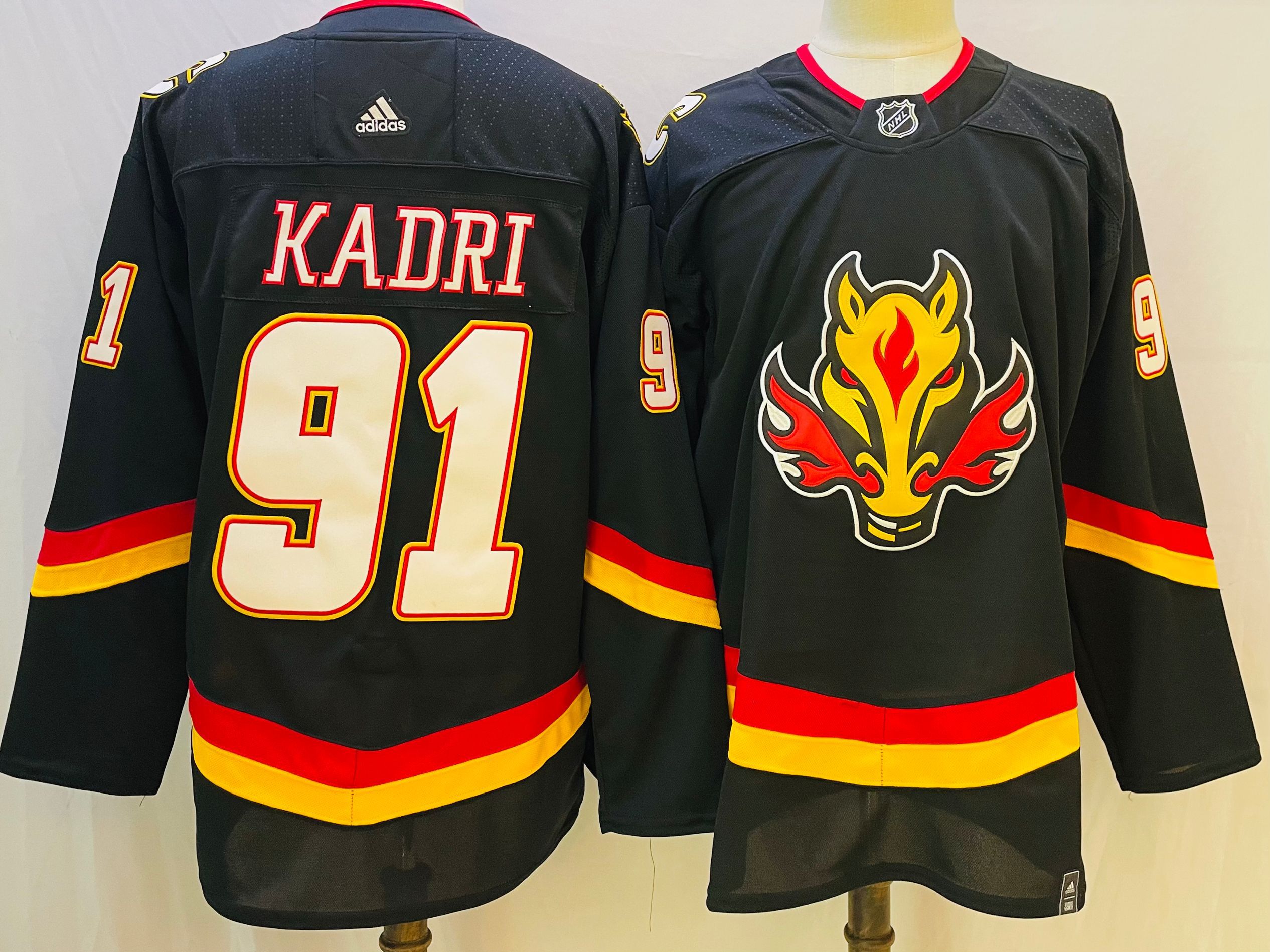 Men Calgary Flames #91 Kadri Black Throwback 2022 Adidas NHL Jersey->more nhl jerseys->NHL Jersey